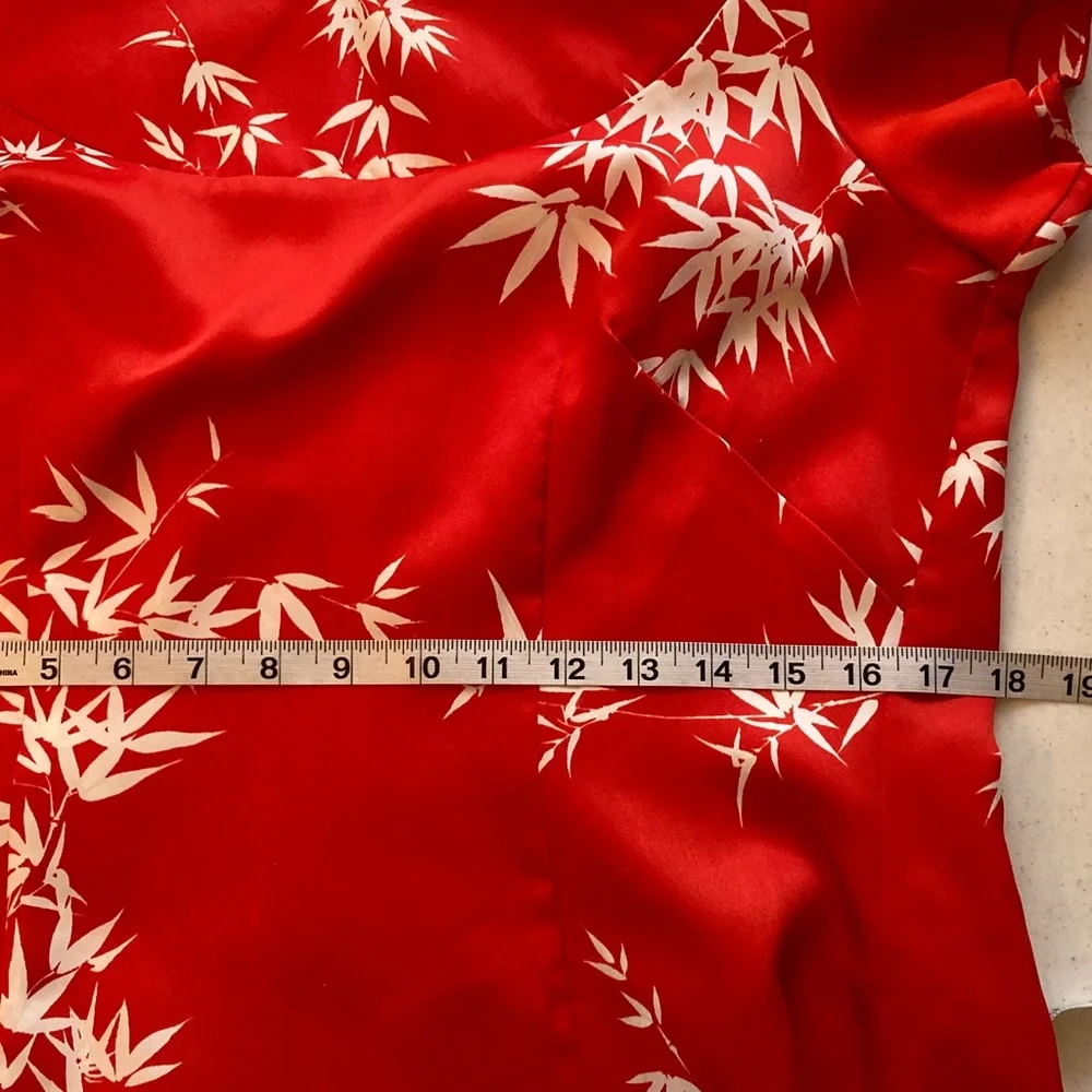 VTG Hawaii Nei of Honolulu Red Bamboo Print Maxi Dress - Picture 6 of 8